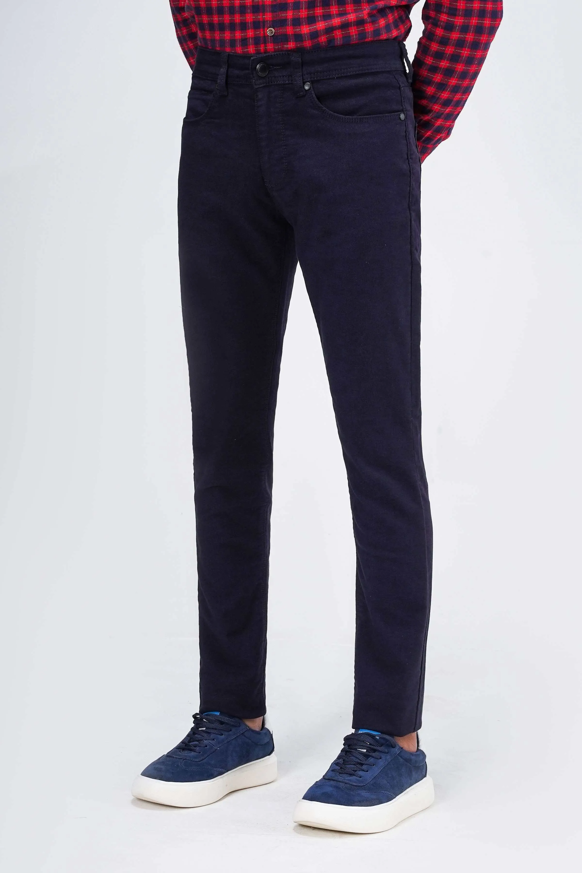 WOOLEN 5-POCKET PANT NAVY